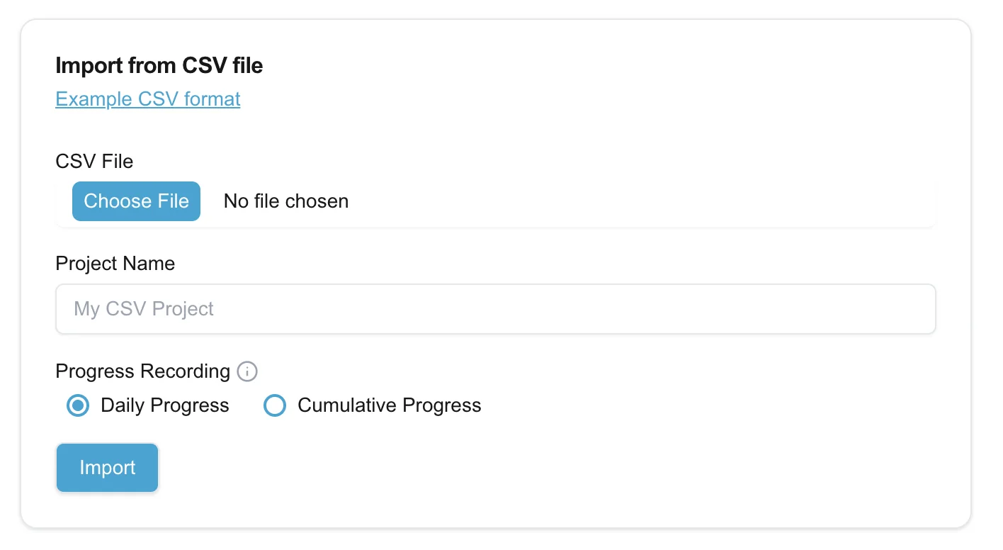 CSV Import Interface